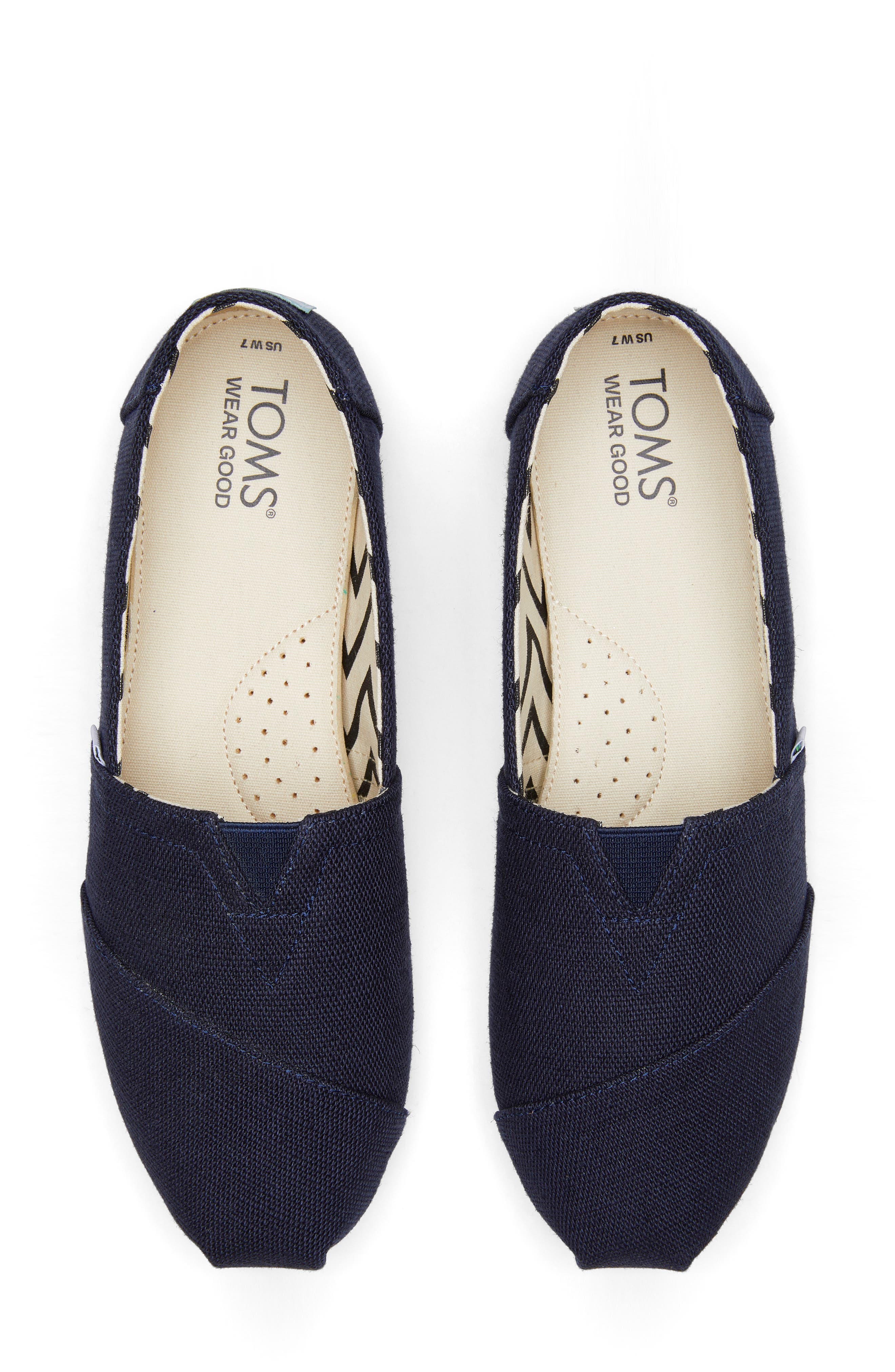 Classic Alpargata Slip-On, Alternate, color, NAVY HERITAGE CANVAS