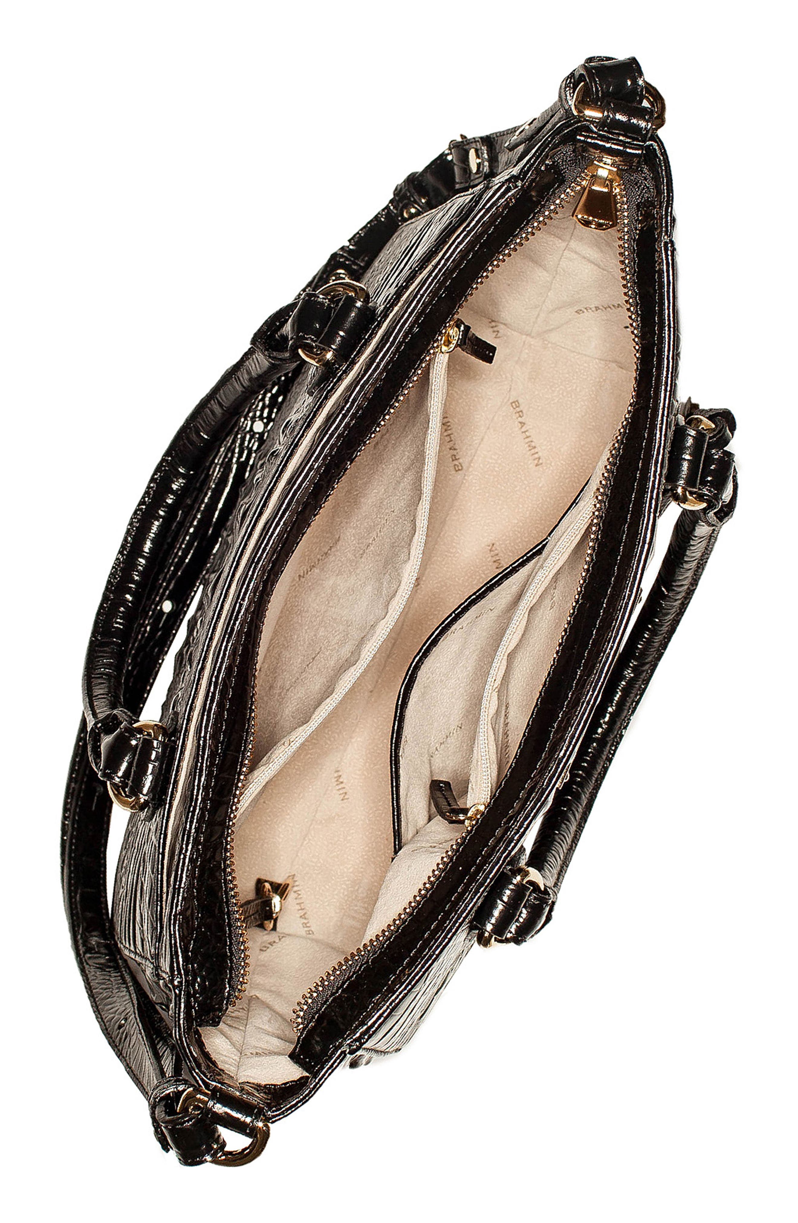 Melbourne - Small Lena Leather Satchel, Alternate, color, BLACK