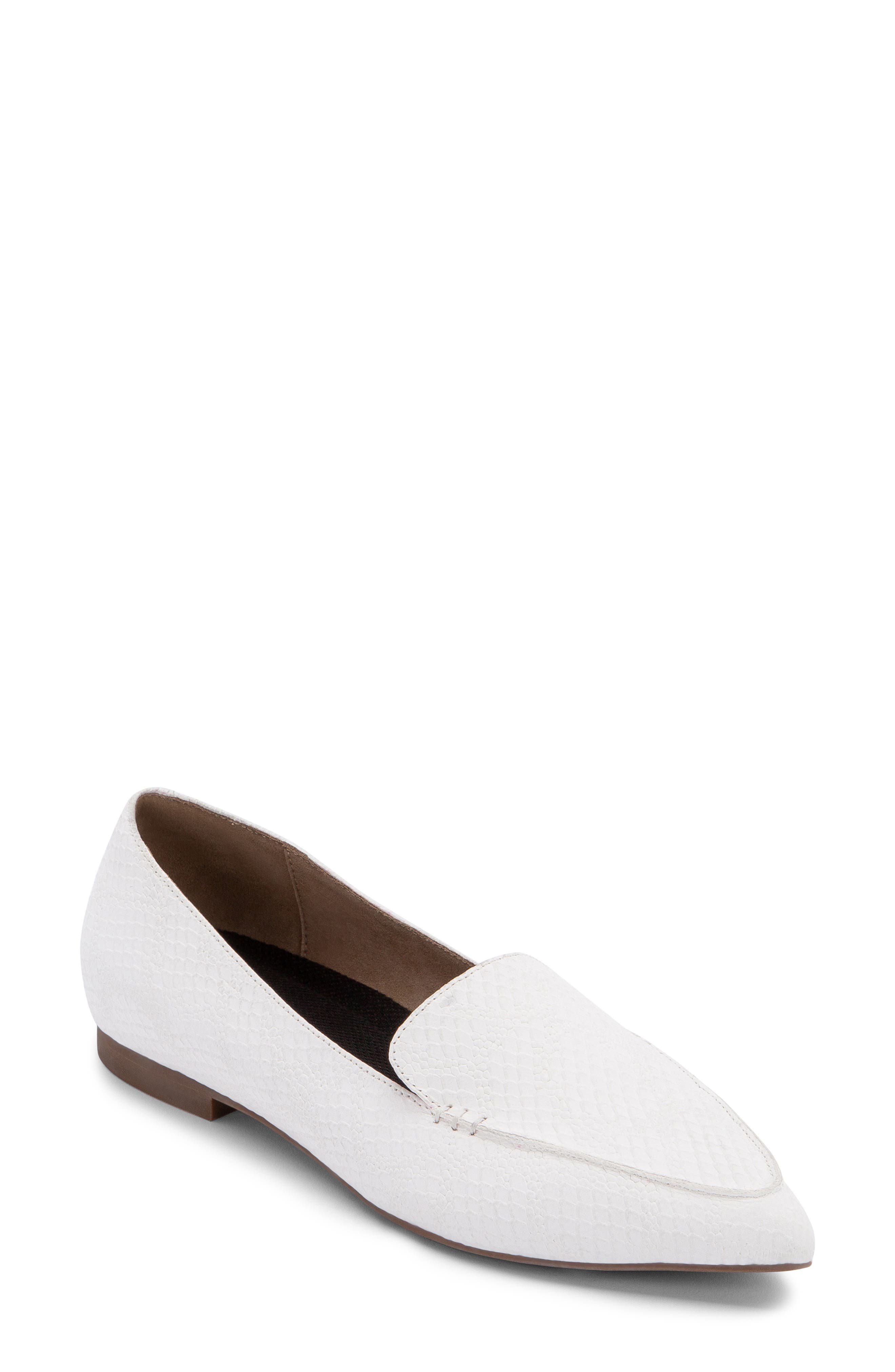 Silvia Waterproof Flat, Main, color, WHITE SNAKE PRINT LEATHER