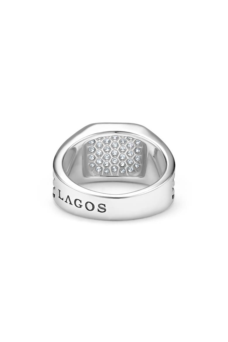Anthem Pavé Diamond Signet Ring, Alternate, color, SILVER