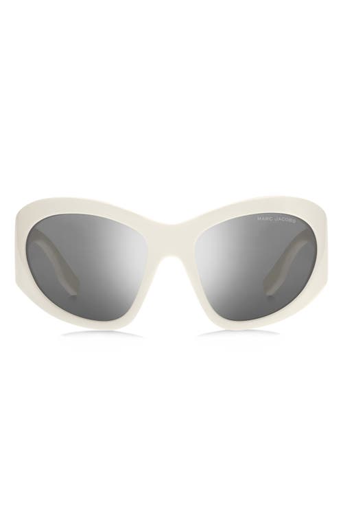 Marc Jacobs 62mm Rectangular Sunglasses In Ivory/silver Sp
