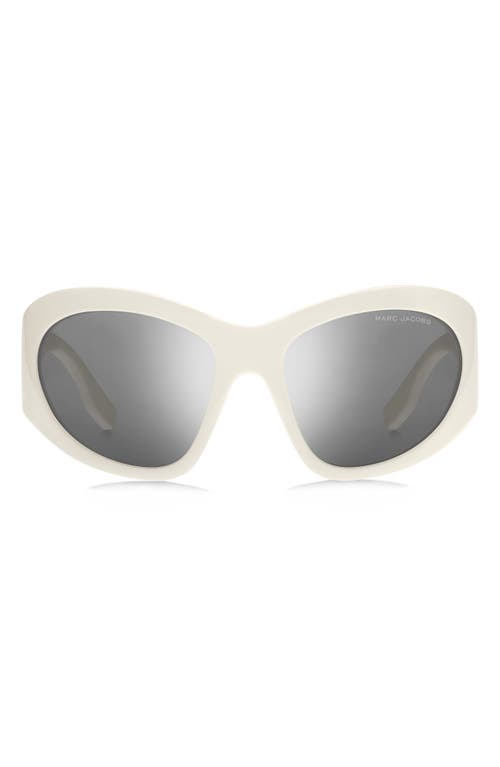 Marc Jacobs 62mm Rectangular Sunglasses in Ivory/Silver Sp 