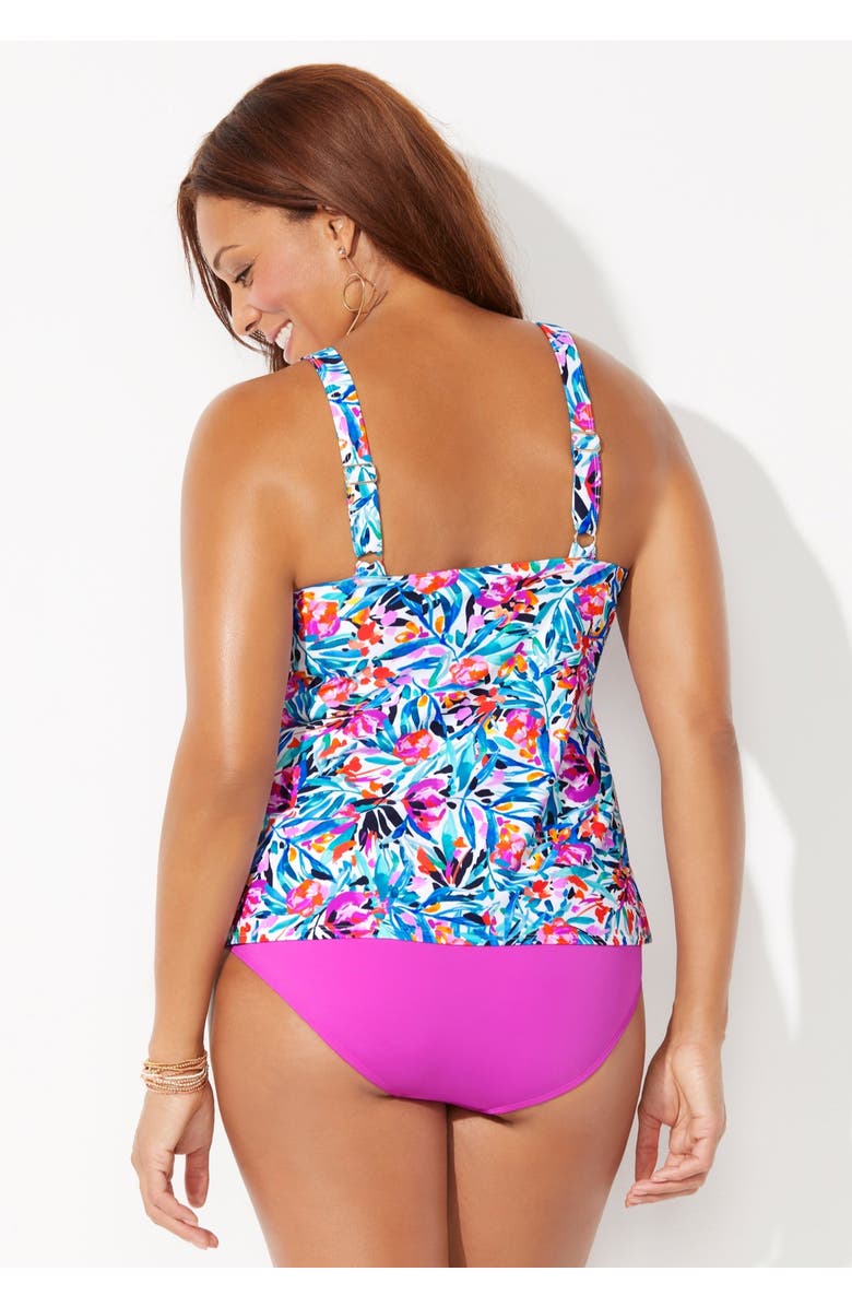 Swimsuits for All Flared Tankini Top, Alternate, color, White Multi