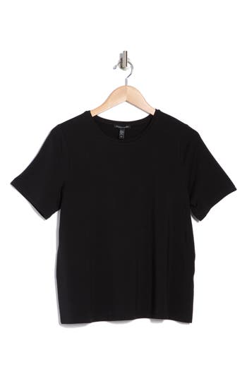 Eileen Fisher Short Sleeve Crewneck T-shirt In Black