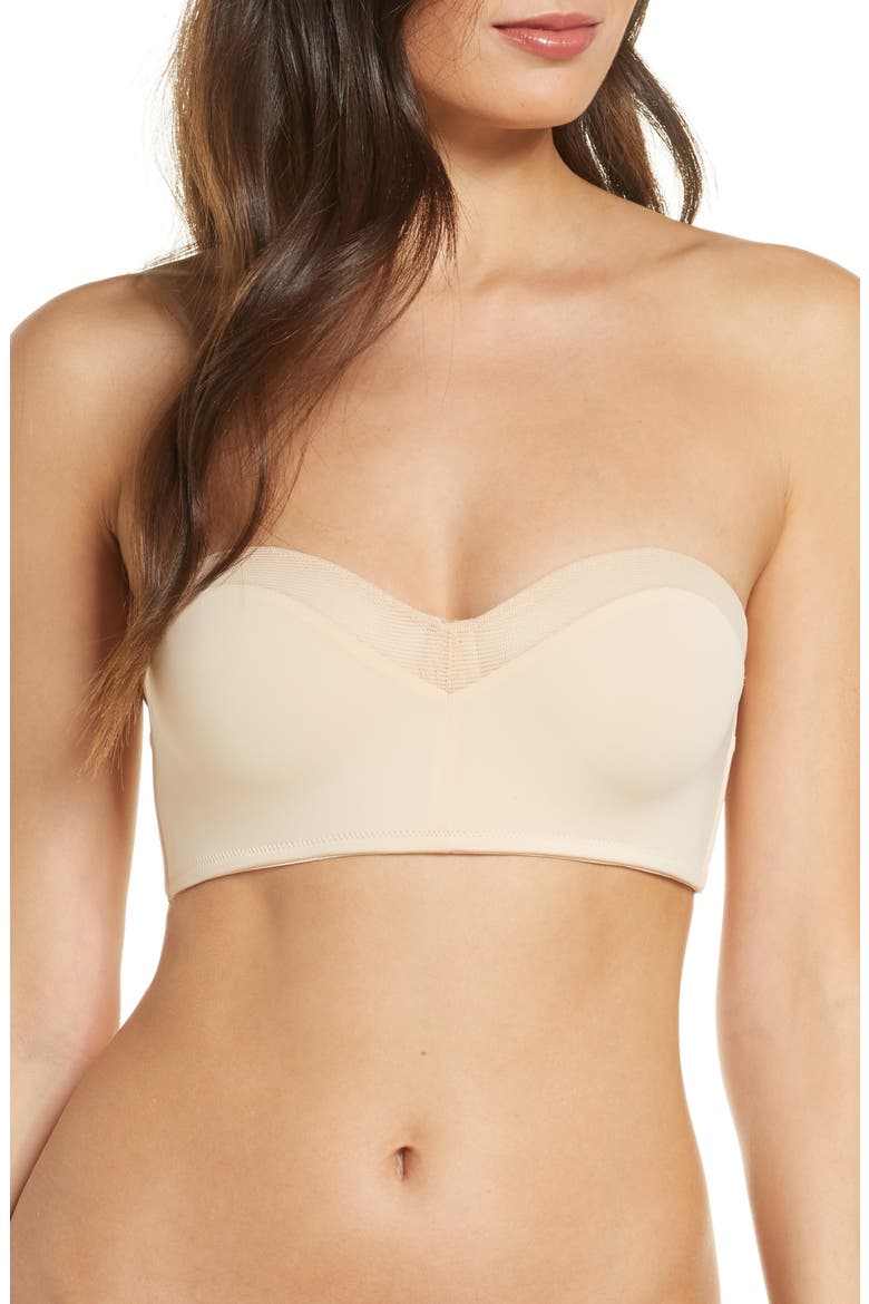 The No-Wire Strapless Bra, Main, color, TOASTED ALMOND