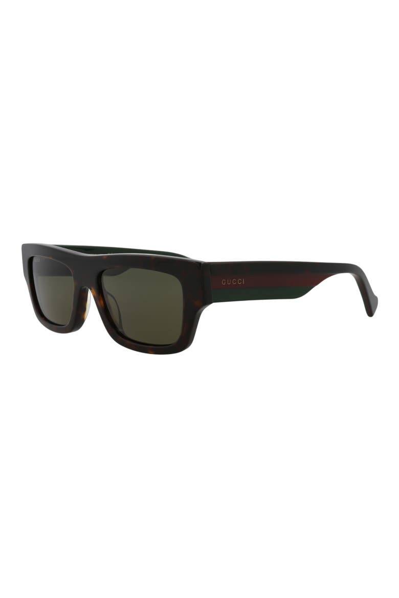 Novelty 55mm Rectangular Sunglasses, Alternate, color, HAVANA HAVANA GREEN