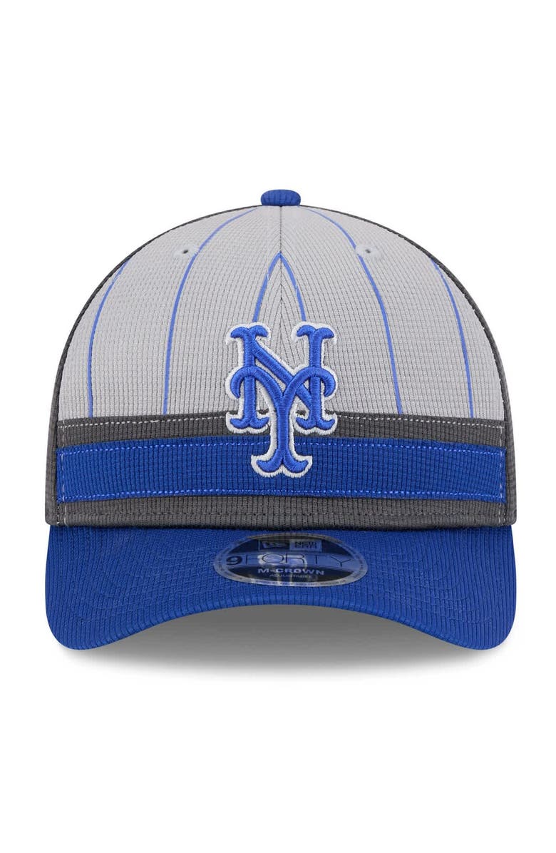 New Era Men's New Era  Gray/Royal New York Mets 2025 Batting Practice 9FORTY M-Crown Adjustable Hat, Alternate, color, Gray