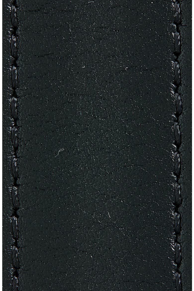 VLOGO Signature Skinny Leather Belt, Alternate, color, BLACK