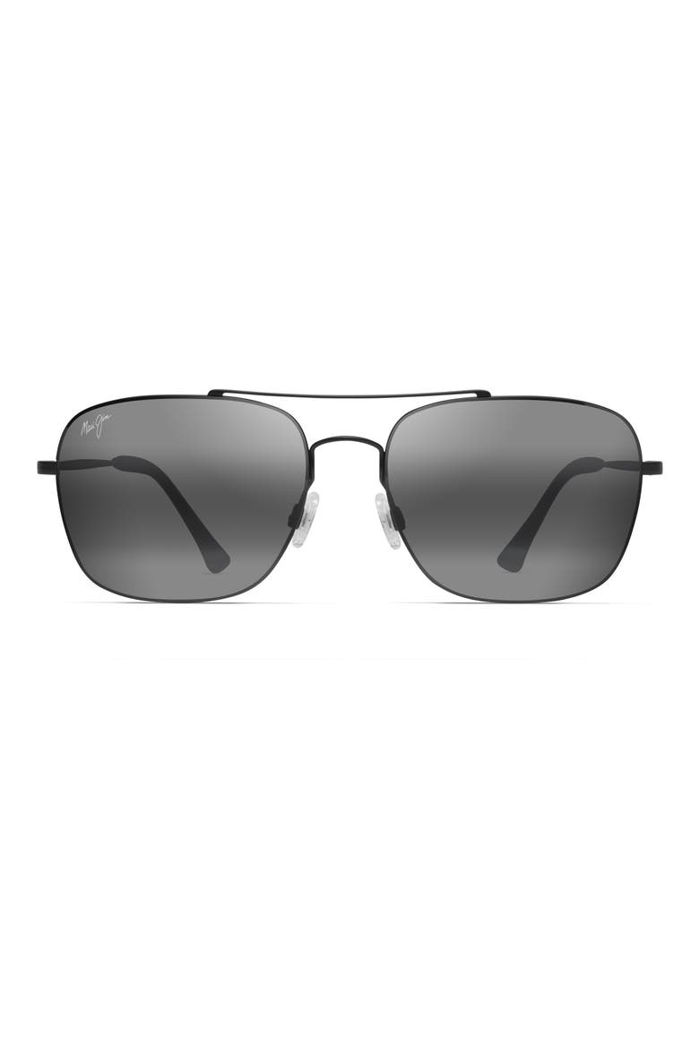 Lava Tube 57mm PolarizedPlus2® Aviator Sunglasses, Main, color, MATTE BLACK/NEUTRAL GREY