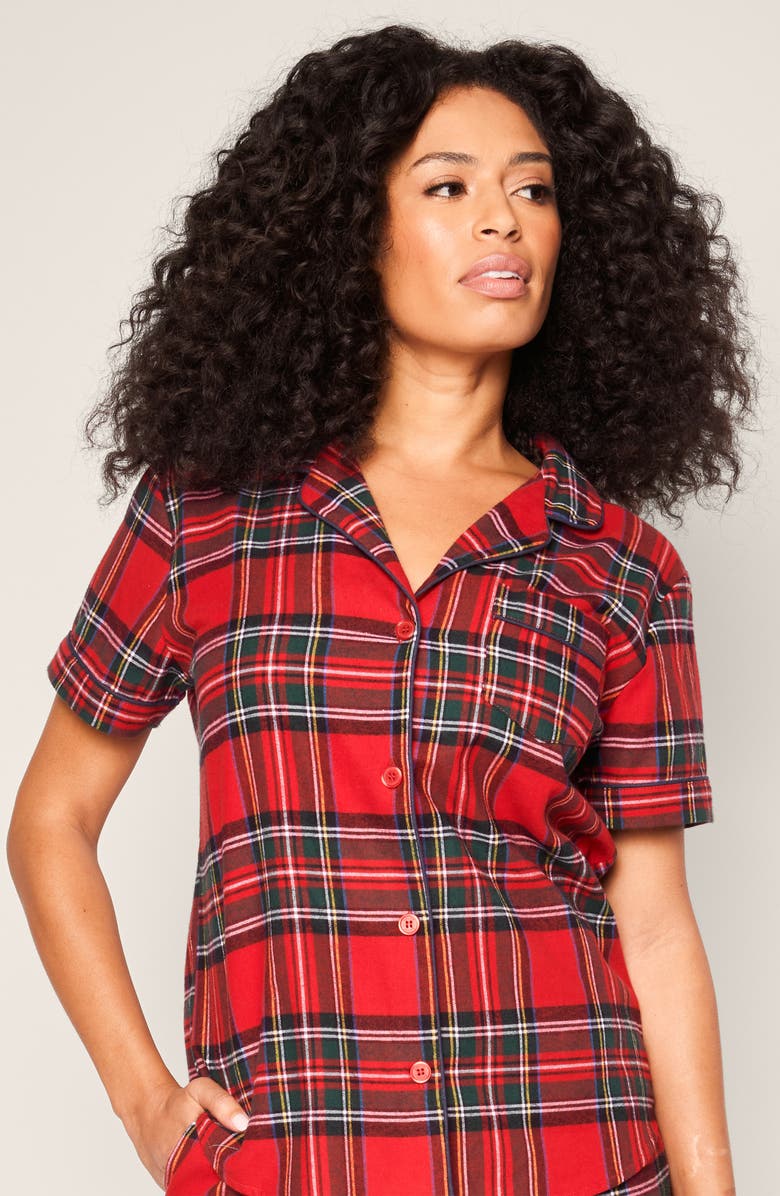 Petite Plume Imperial Tartan Sleep Shorts, Alternate, color, 