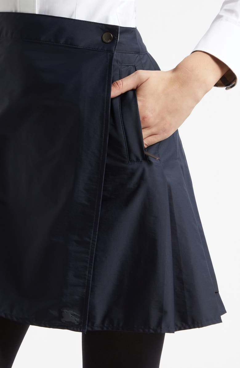 Burberry Nadina Pleated Miniskirt, Alternate, color, Silhouette Blue