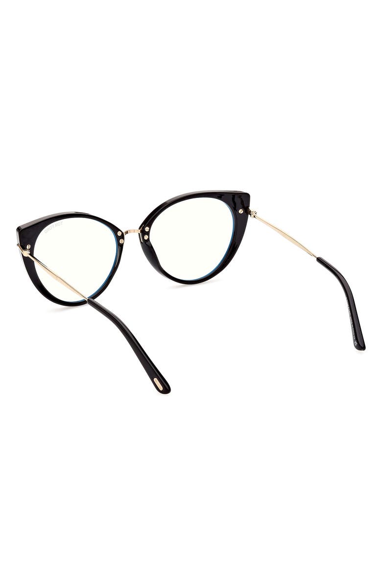 TOM FORD 54mm Blue Light Blocking Cat Eye Glasses, Alternate, color, 