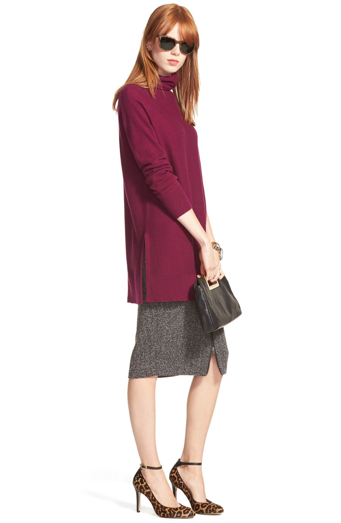 MICHAEL Michael Kors Leather Clutch, Alternate, color, 