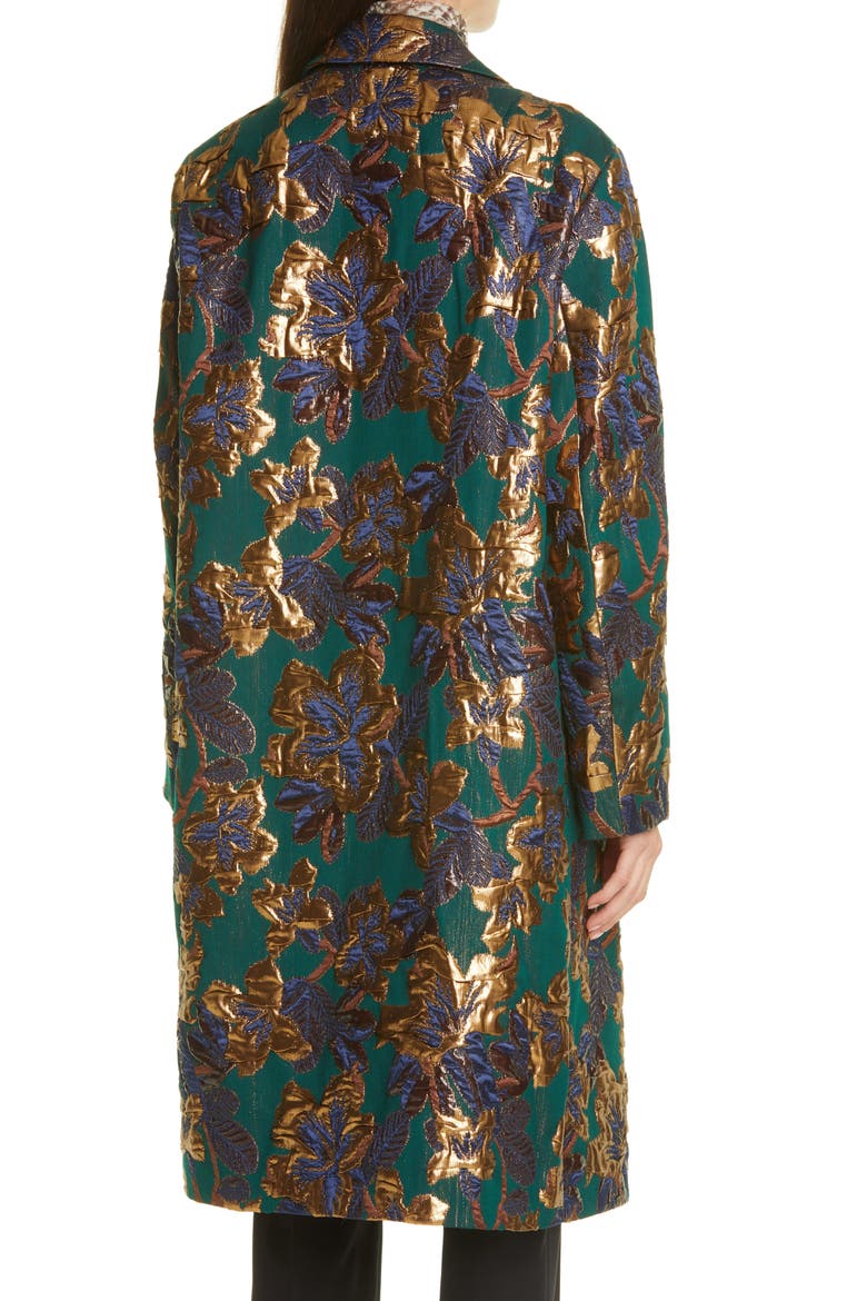 Rolta Matelassé Three-Quarter Coat, Alternate, color, BOTTLE