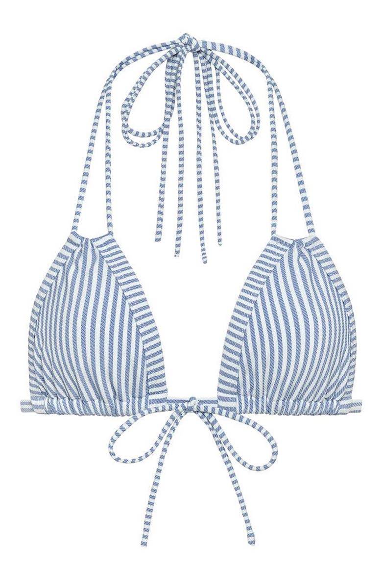 Euro Row Bikini Top, Alternate, color, CLASSIC BLUE STRIPE