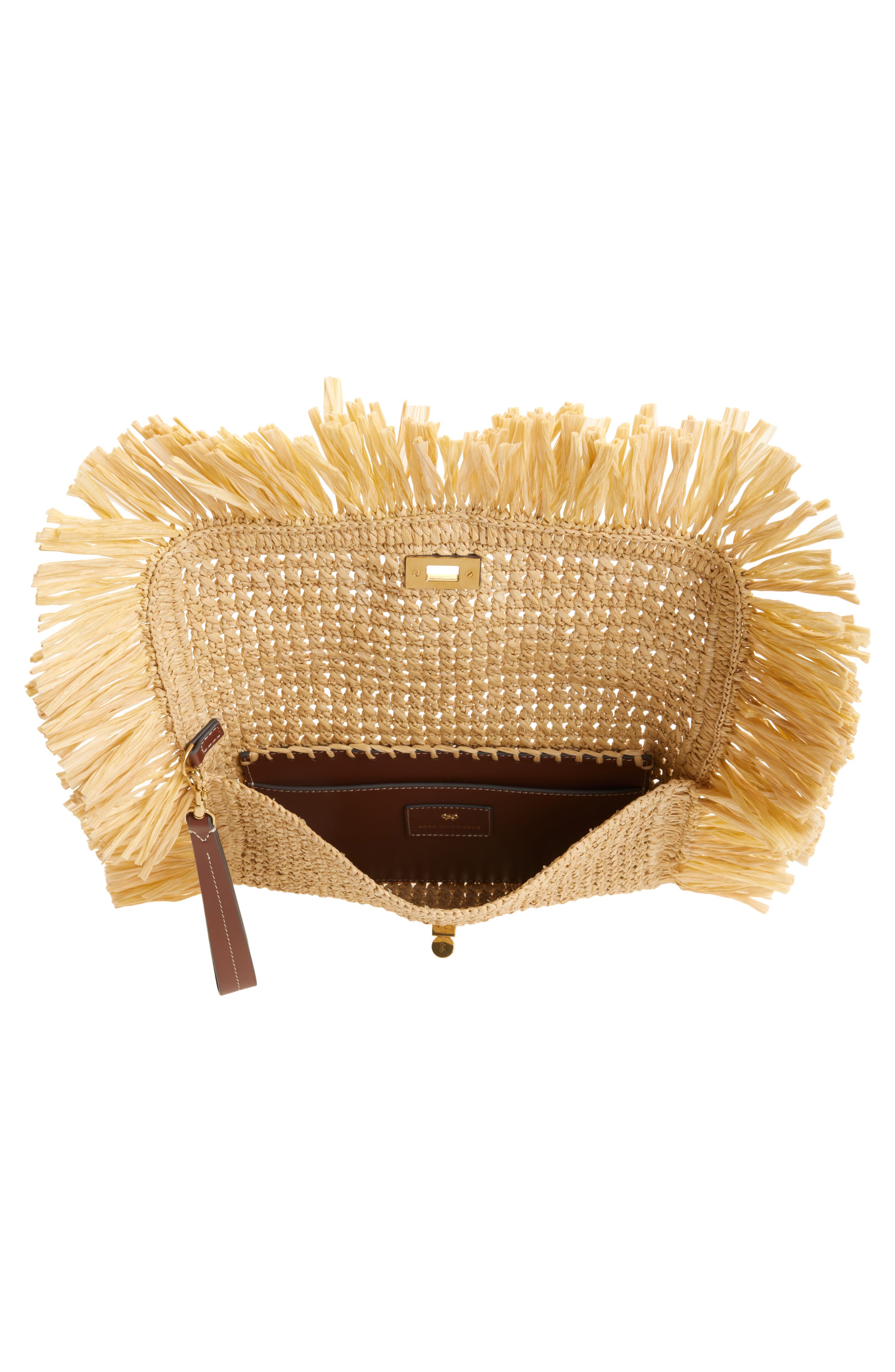 Anya Hindmarch Oversize Raffia Clutch, Alternate, color, Natural