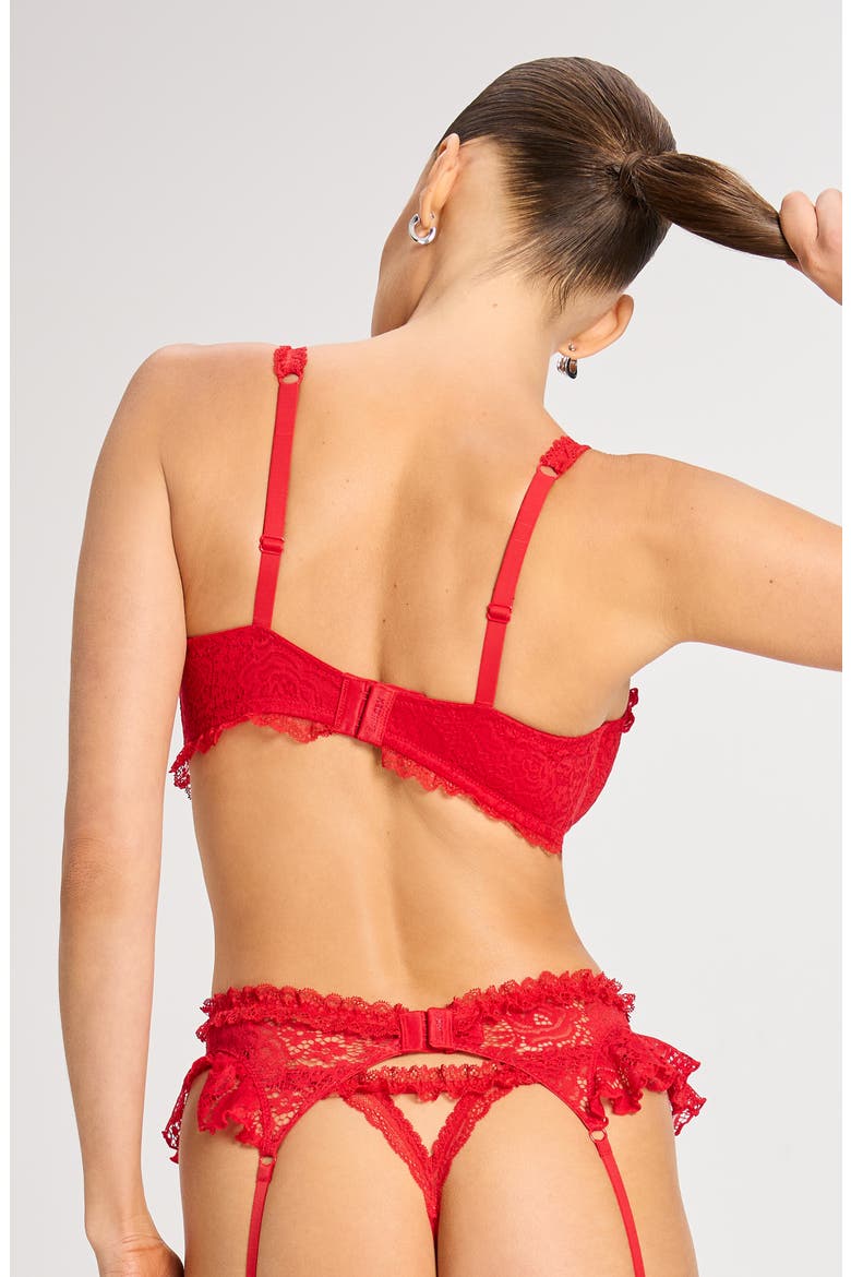 Rose Lace Garter Belt, Alternate, color, TIMELESS RED