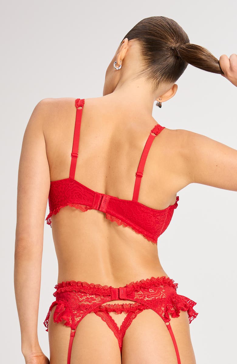 SAVAGE X FENTY Rose Lace Garter Belt, Alternate, color, Timeless Red