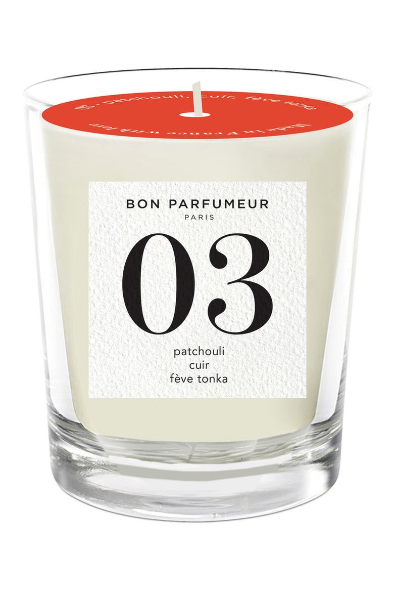 Candle 03 Patchouli, Leather & Tonka Bean Scented Candle, Main, color, NO COLOR