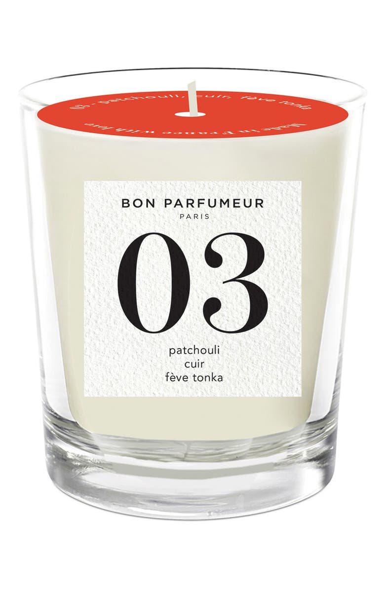 Bon Parfumeur Candle 03 Patchouli, Leather & Tonka Bean Scented Candle, Main, color, 
