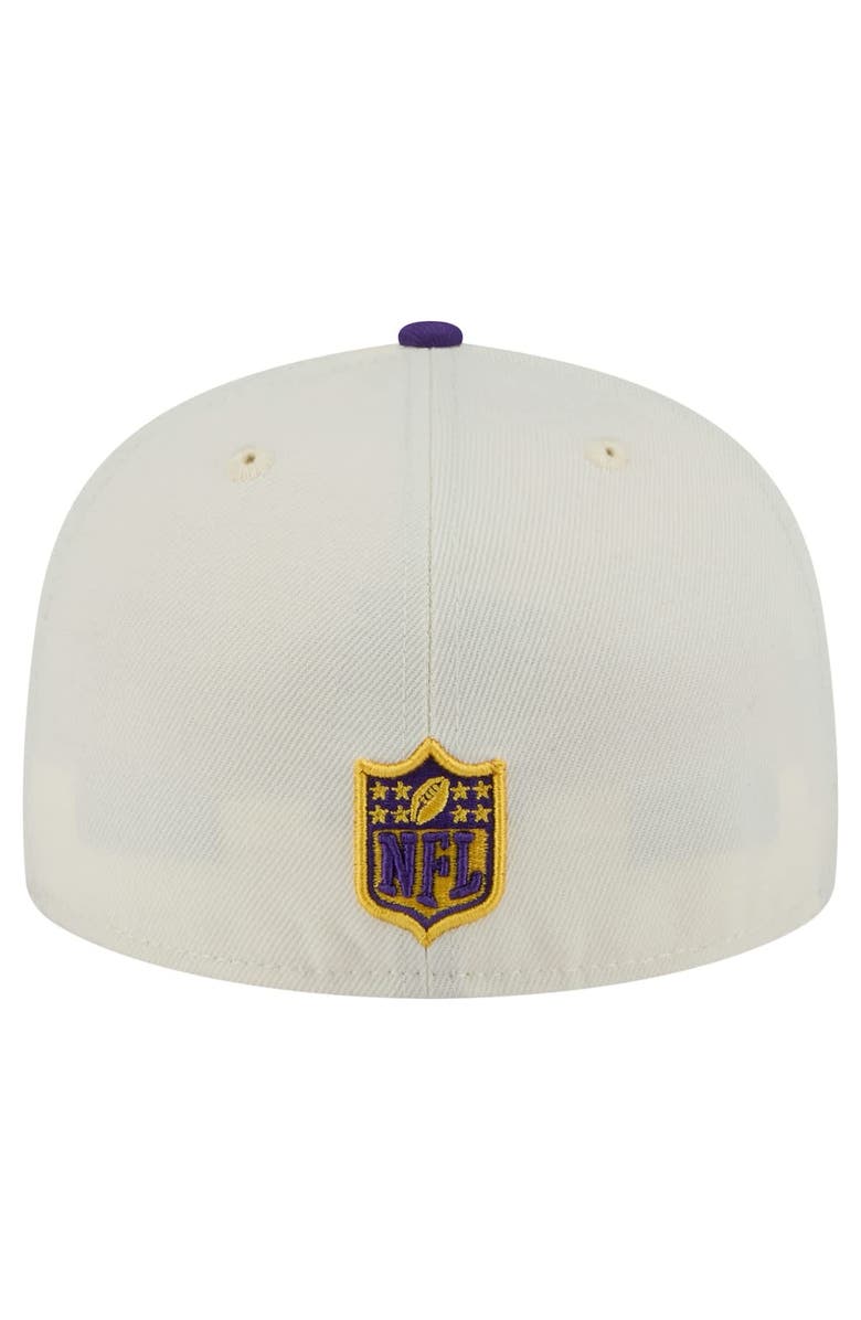 New Era Men's New Era  Cream/Purple Minnesota Vikings Main 59FIFTY Fitted Hat, Alternate, color, 