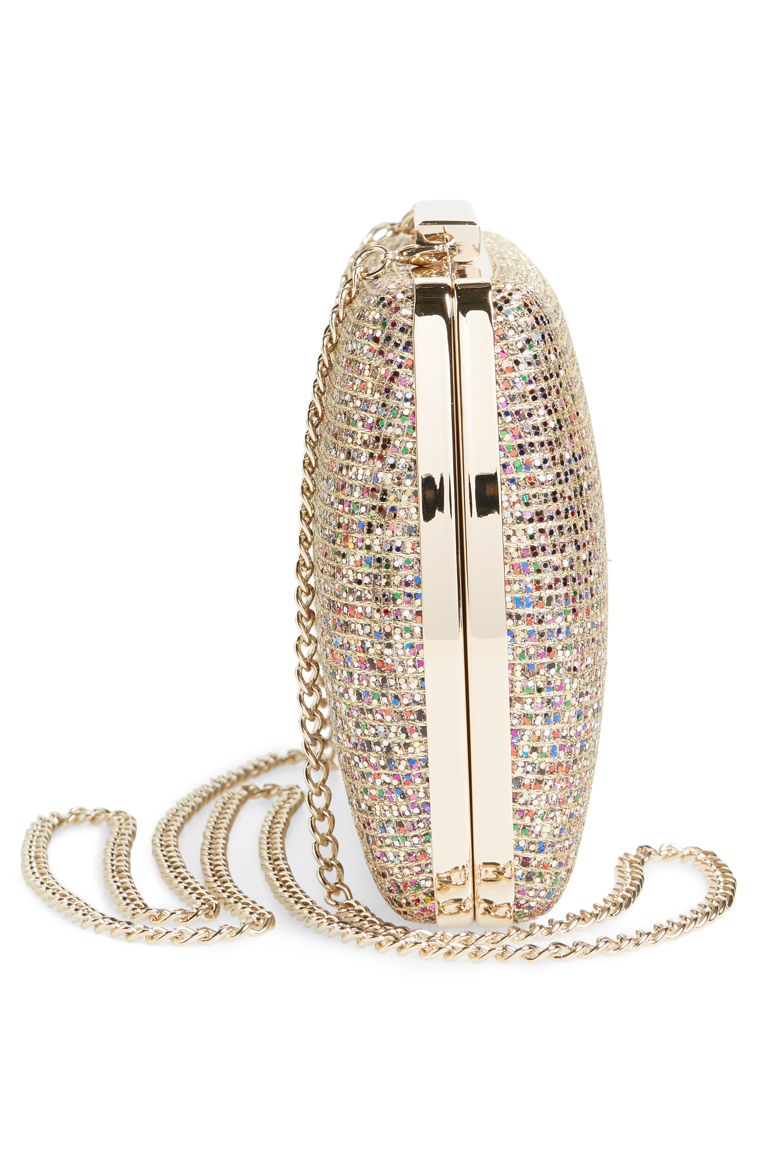 Glitter Minaudière, Alternate, color, GOLD MULTI