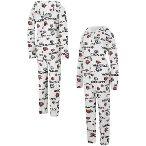 Women's Concepts Sport  Cream Cincinnati Bengals Docket Hoodie Full-Zip Union Suit