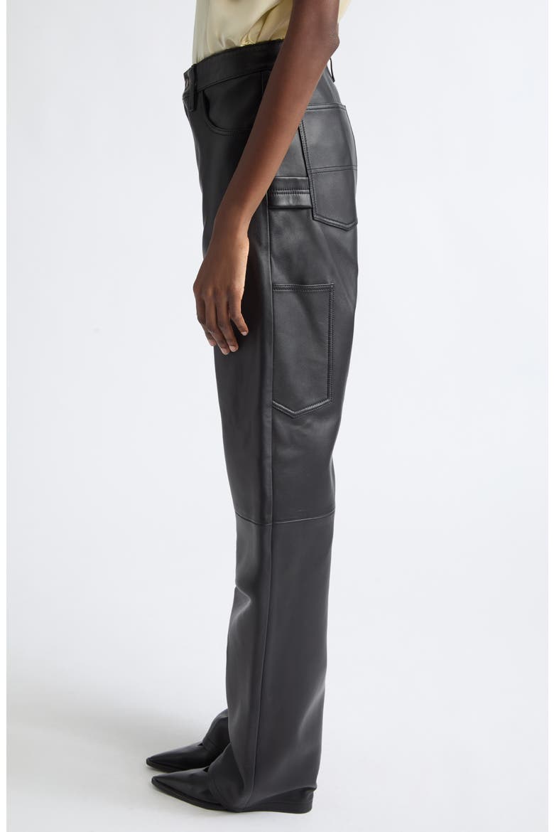 Mills Leather Pants, Alternate, color, BLACK