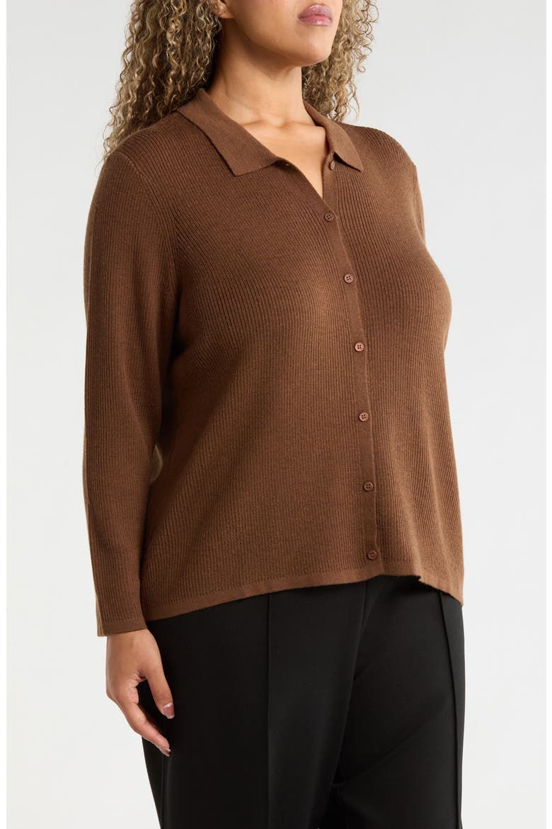 Merino Wool Cardigan, Alternate, color, MAHOGANY