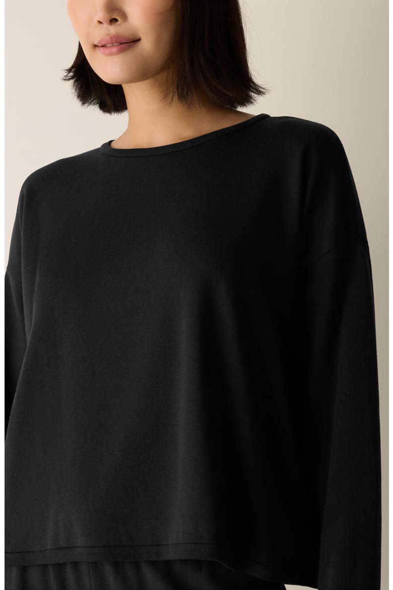 Boxy Terry Top, Alternate, color, BLACK