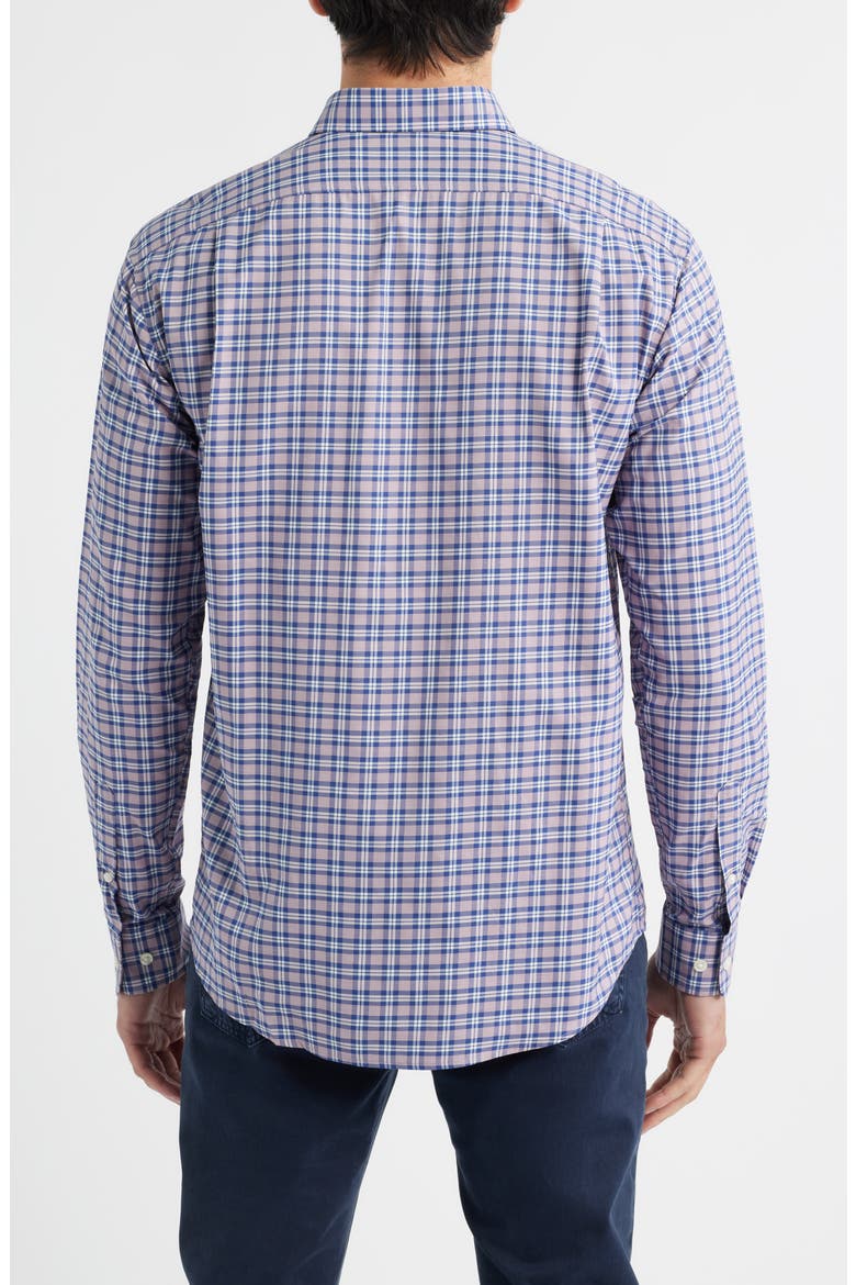 Mayes Plaid Nylon Blend Button-Down Shirt, Alternate, color, MALIBU RED