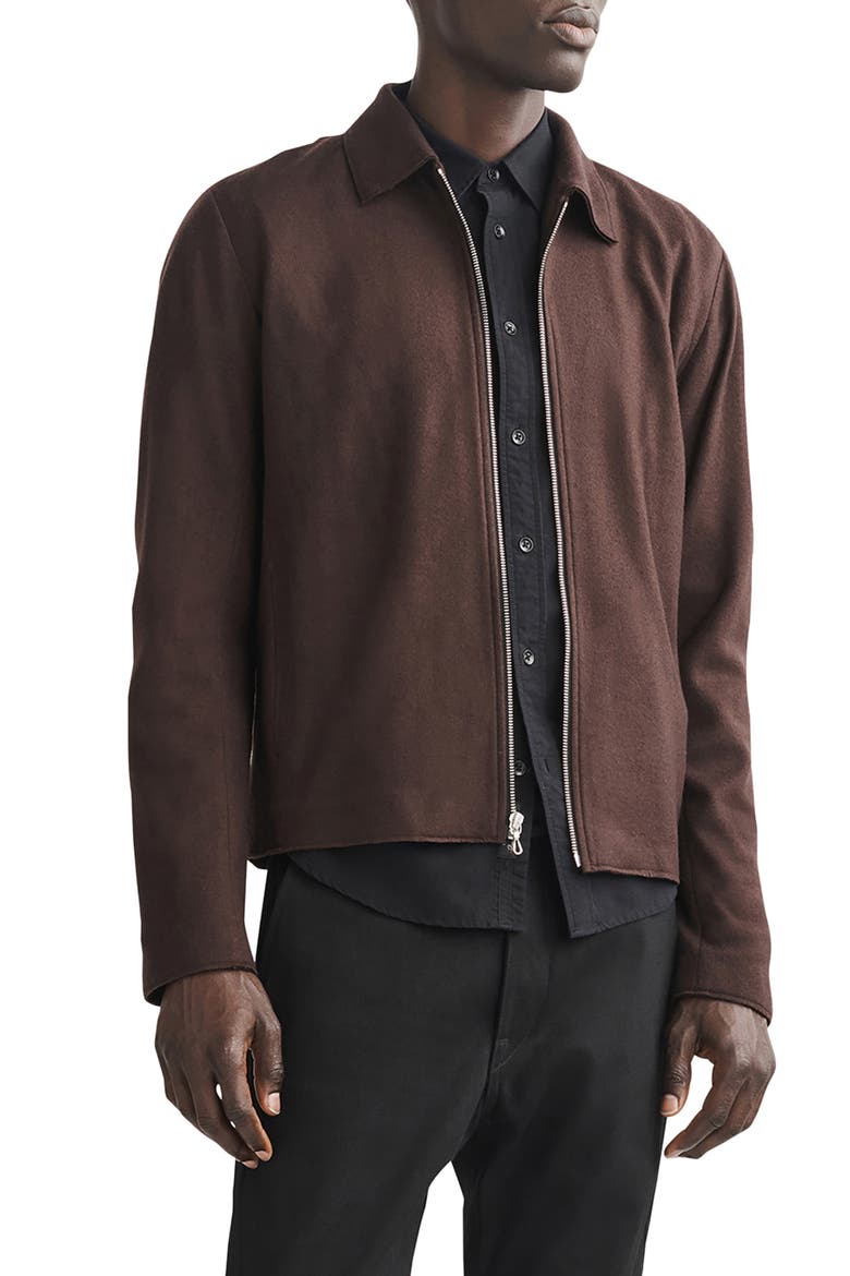 Melrose Wool Zip Jacket, Main, color, DKBRW