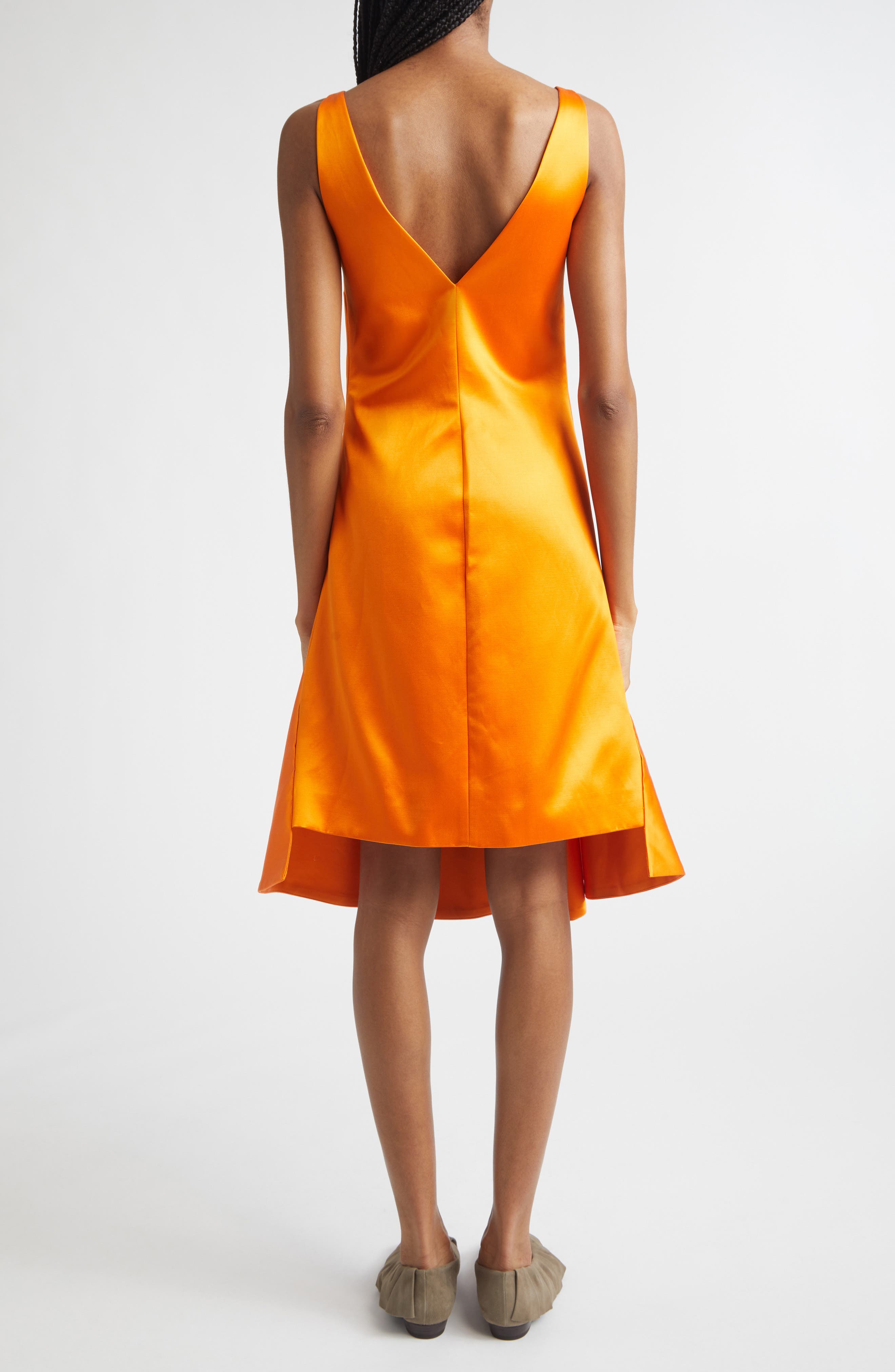 Draped Double Face Satin Dress - image 2