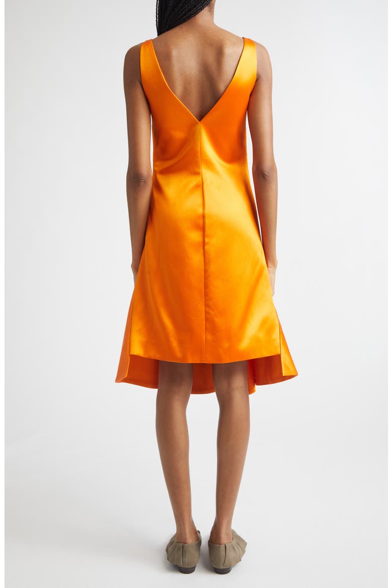 Draped Double Face Satin Dress, Alternate, color, SATSUMA