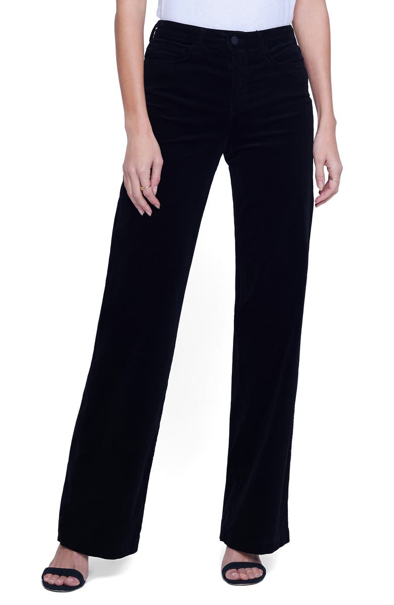 L'AGENCE Clayton High Waist Straight Leg Pants, Main, color, Noir