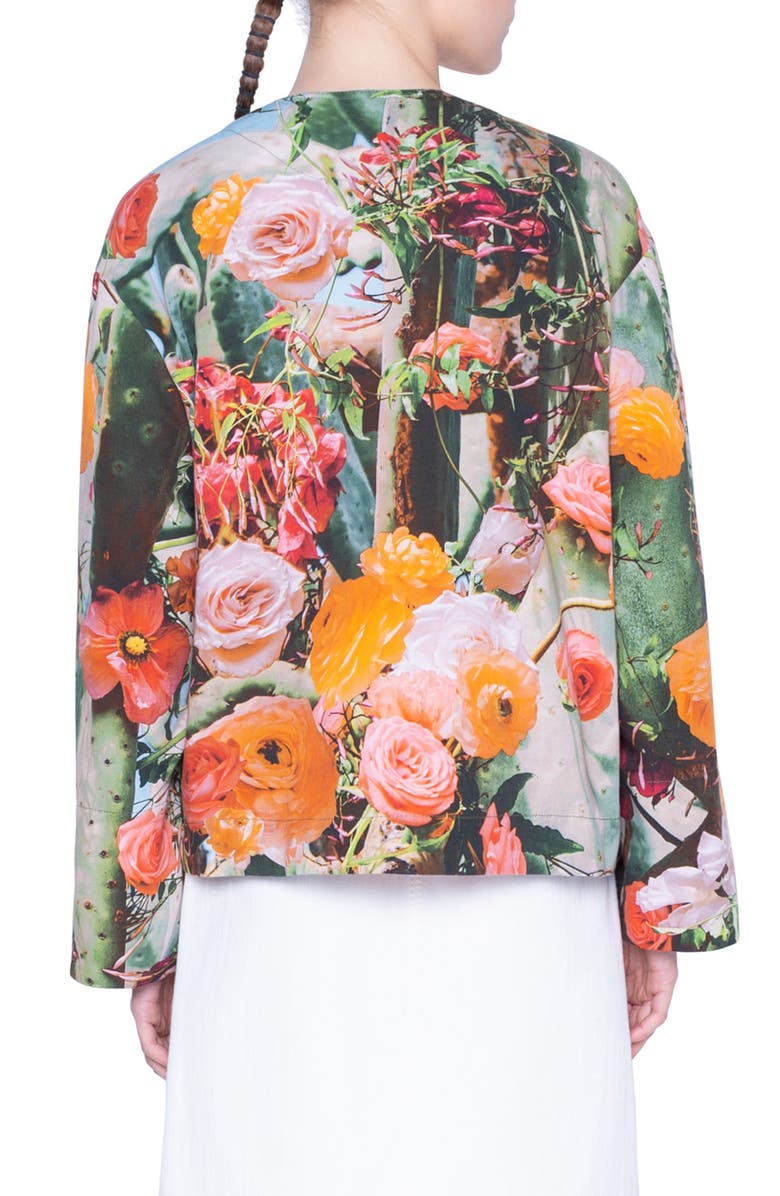 Akris punto Cactus Blossom Print Jacket, Alternate, color, 