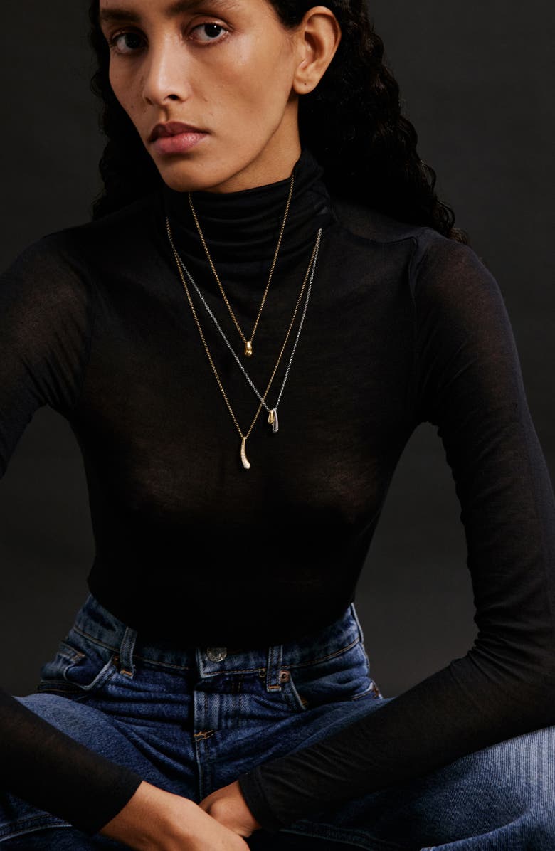 Kloto Ease Double Pendant Necklace, Alternate, color, Silver & Gold