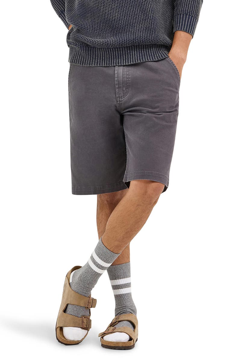 Wrangler Casey Jones Stretch Cotton Shorts, Main, color, Faded Black