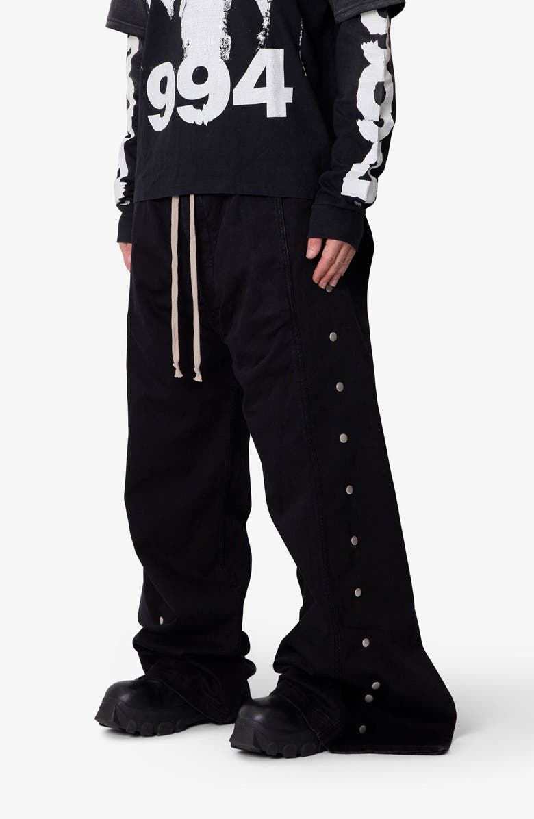 mnml Side Snap Wide Leg Pants, Alternate, color, Black