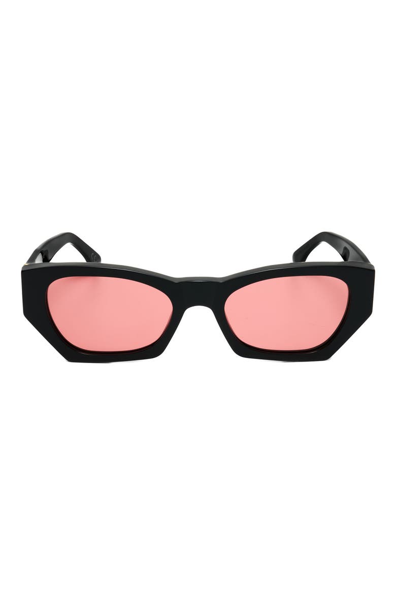 54mm Rectangle Sunglasses, Main, color, BLACK
