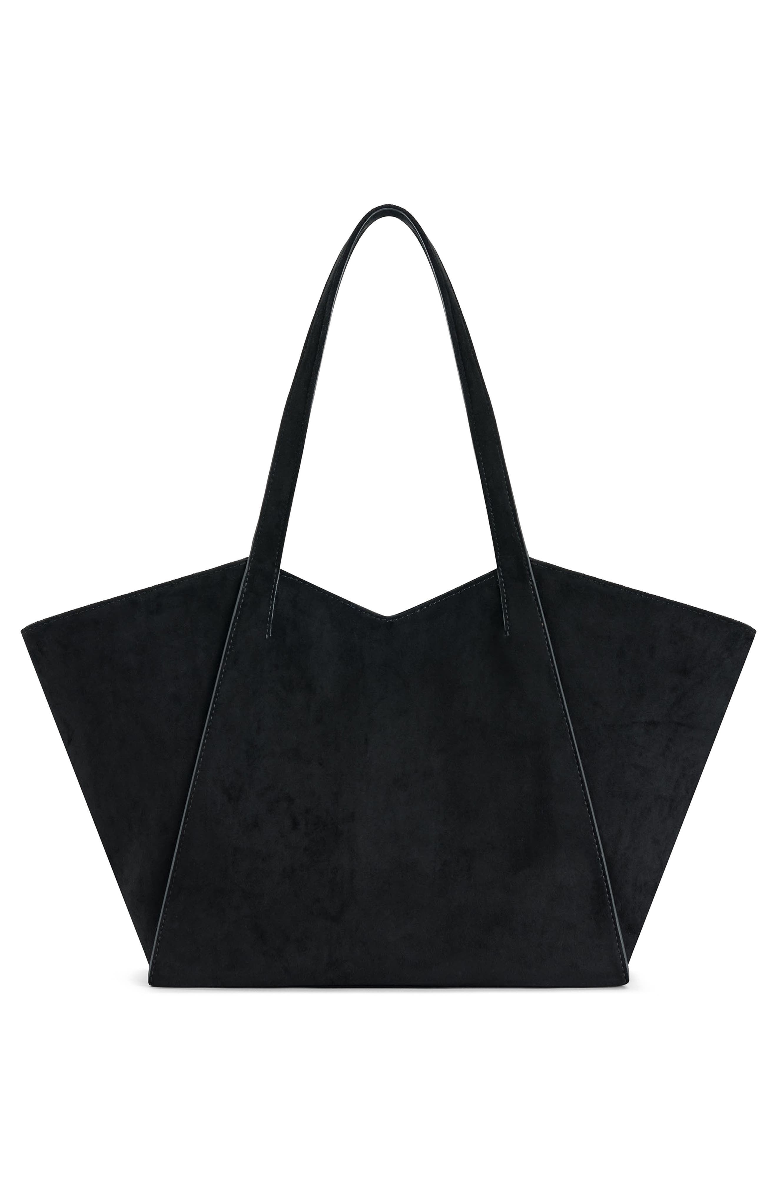 JW PEI Large Kiana Faux Suede Tote, Alternate, color, Black