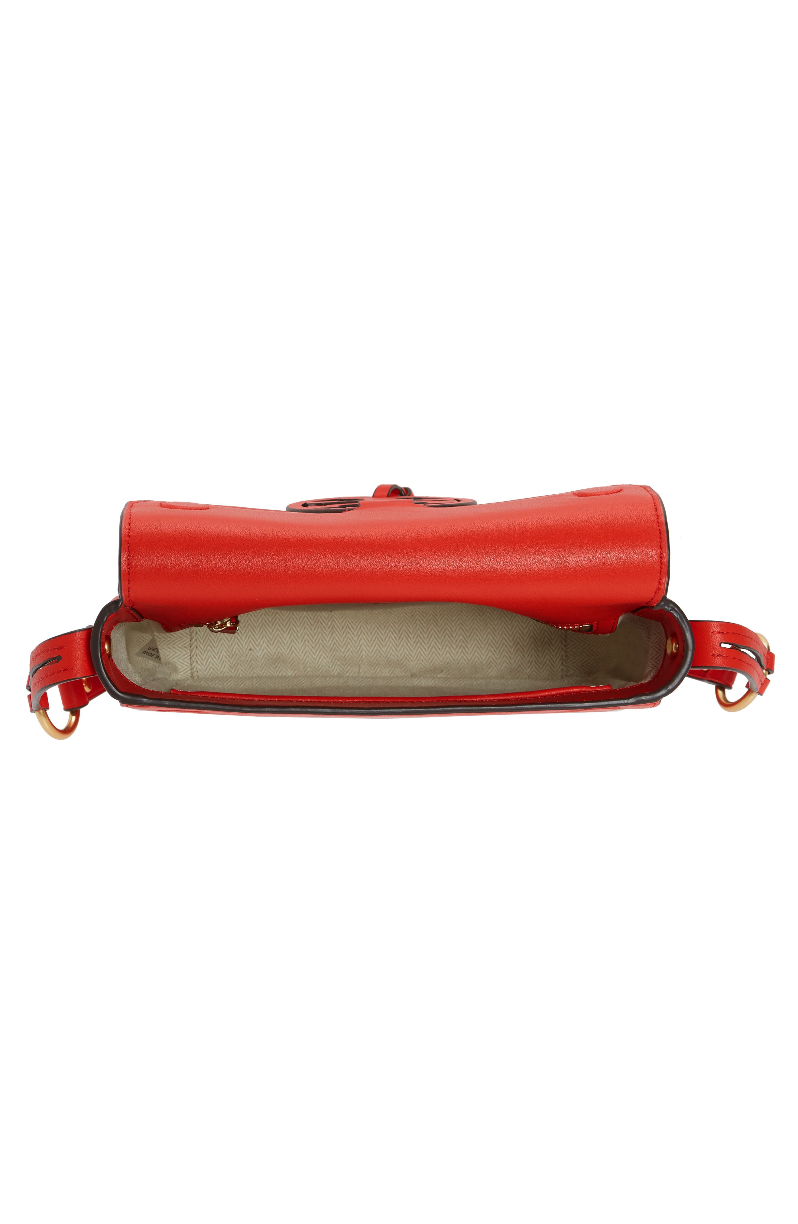 Miller Metal Logo Leather Flap Crossbody Bag, Alternate, color, BRIGHT SAMBA