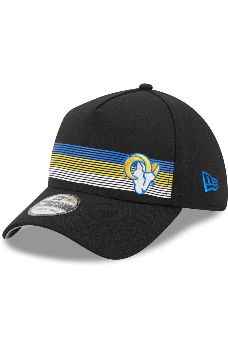 New Era Men's New Era Black Los Angeles Rams Flawless Stripe 39THIRTY Flex Hat, Main, color, 
