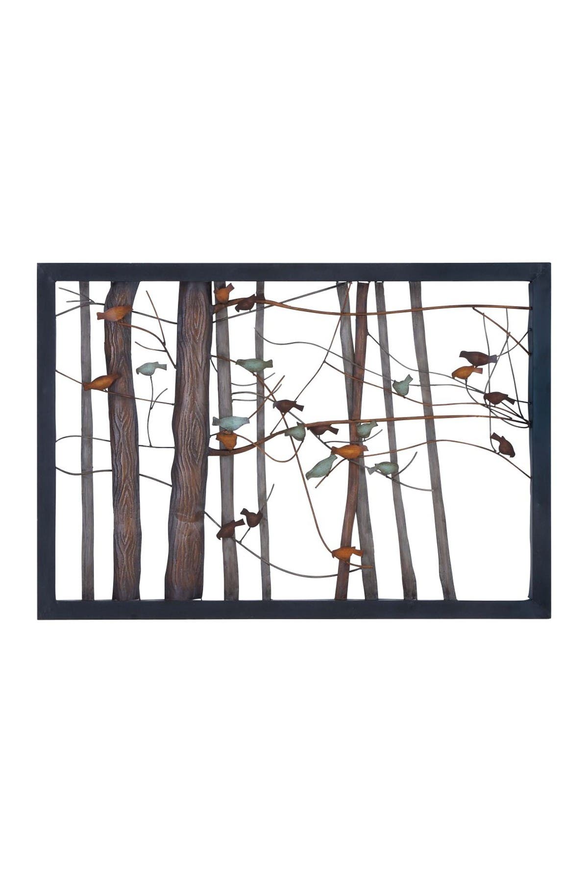 SONOMA SAGE HOME Multicolor Metal Bird Wall Decor with Wood Detailing