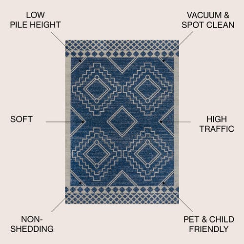 Jonathan Y Amir Moroccan Beni Souk Area Rug In Navy/ivory
