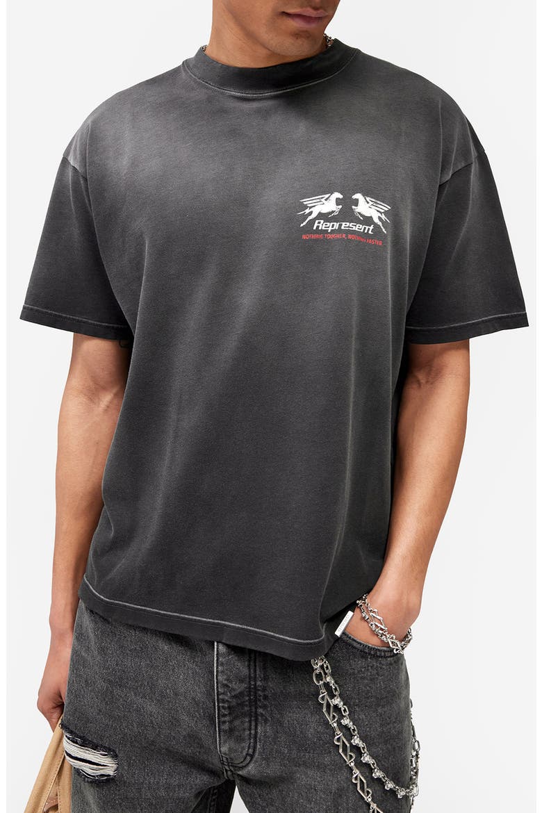 24-Hour Service Graphic T-Shirt, Main, color, STAINED BLACK
