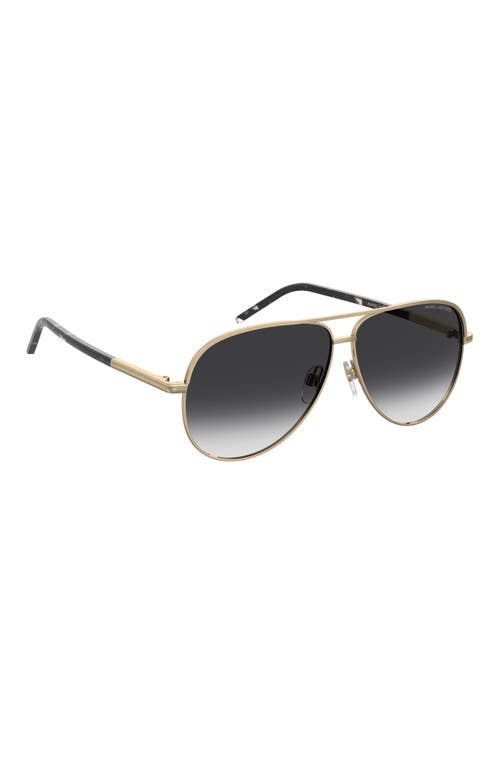 Marc Jacobs 61mm Gradient Pilot Sunglasses In Gold Black/dark Grey Sf