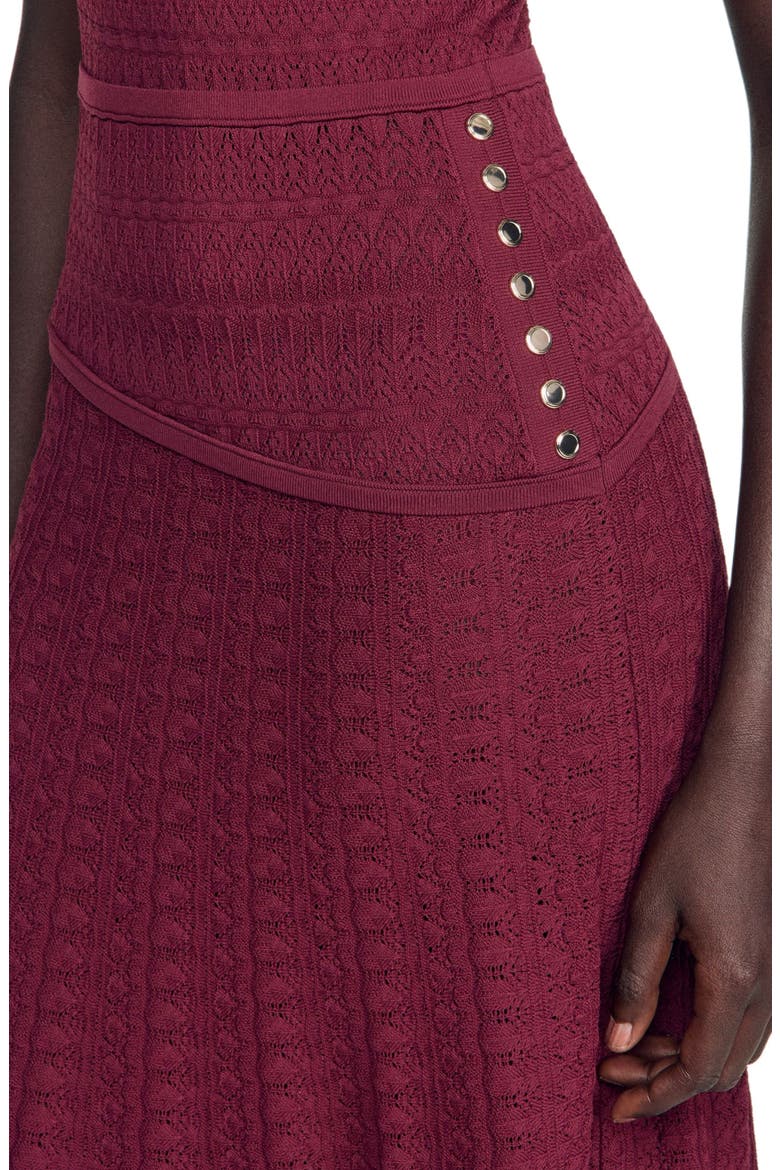 Pointelle knit maxi dress, Alternate, color, Bordeaux