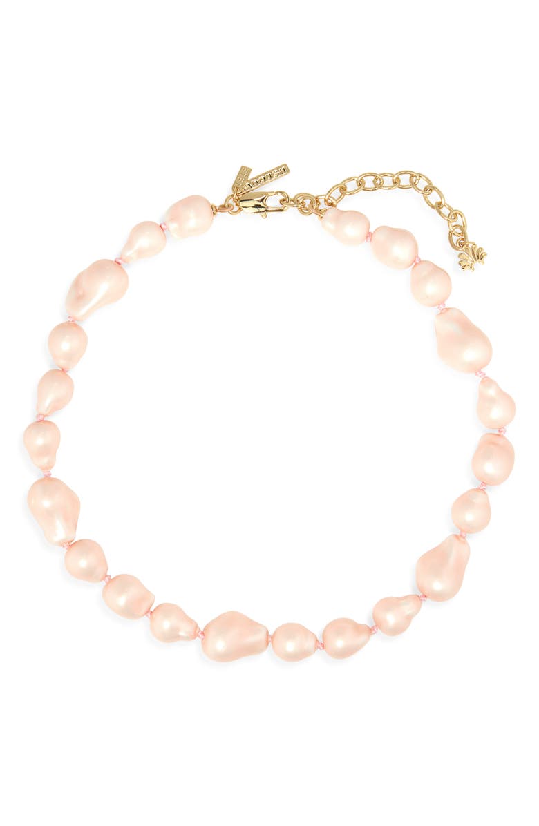 Lele Sadoughi Baroque Imitation Pearl Collar Necklace, Main, color, Rose
