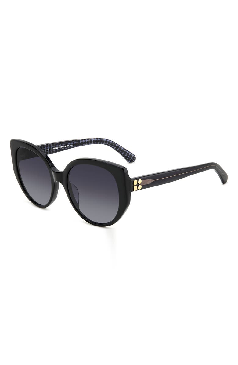 Kate Spade New York seraphina 55mm gradient round sunglasses, Alternate, color, Black/ Grey Shaded